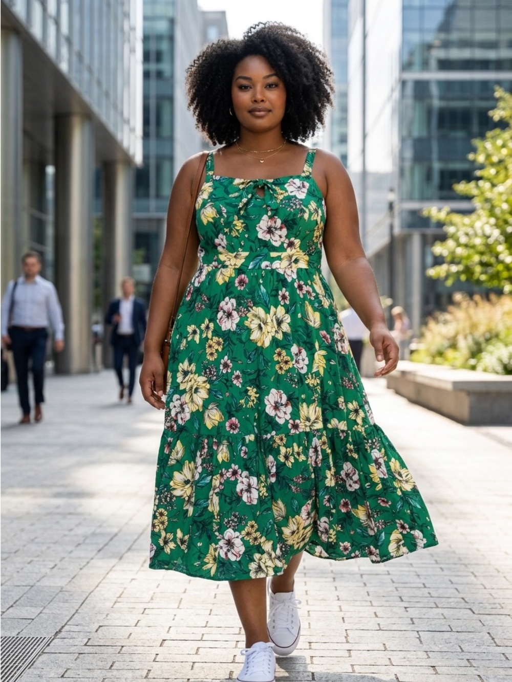 Torrid Green Floral Midi Sundress